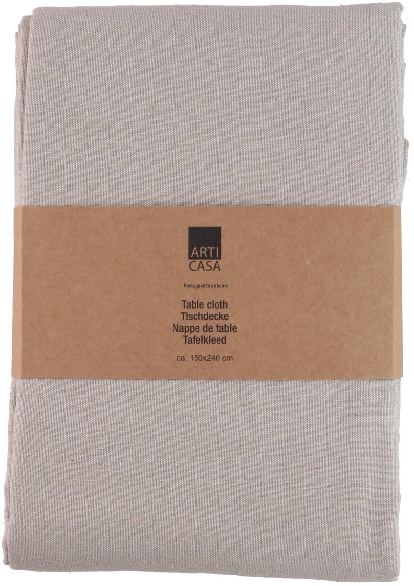 Arti Casa Tafelkleed 150x240 cm - Tafelkleed - Tafelkleed Materiaal Mix Polyester Katoen - Tafelkleed voor Eettafel - Effen Design - Beige