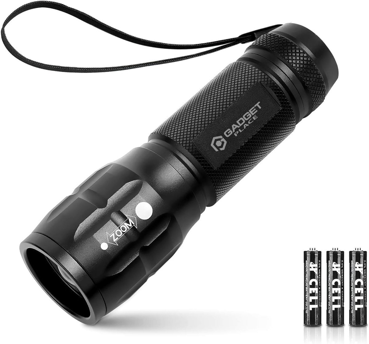 LED Zaklamp op Batterijen - 1500 Lumen - Zakformaat - Zoombaar - IPX4 Waterproof - Militaire Zaklamp