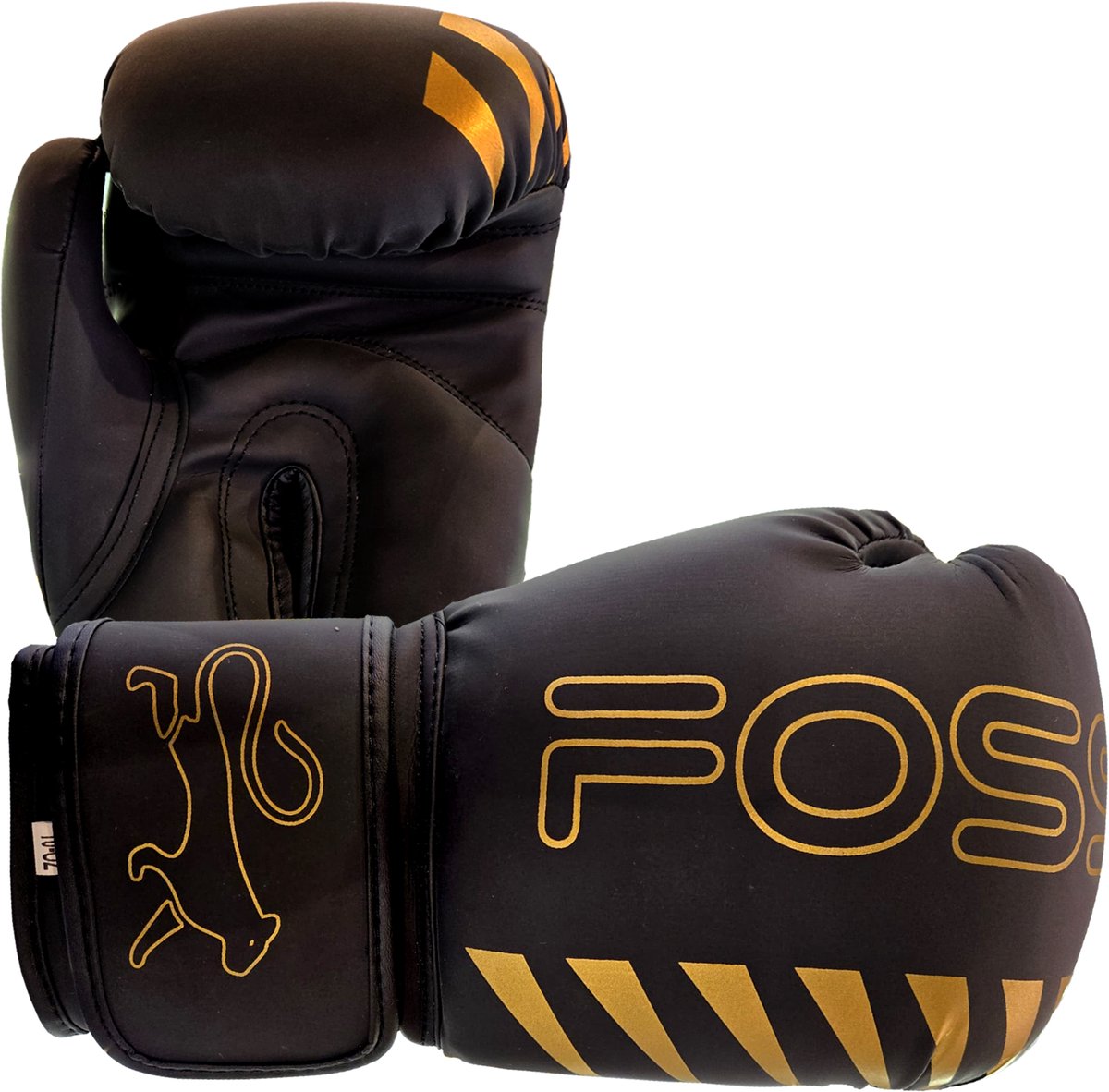 Fossa Boxing Gloves Kickboxing Gloves - Boxing Gloves Black Golden color gloves