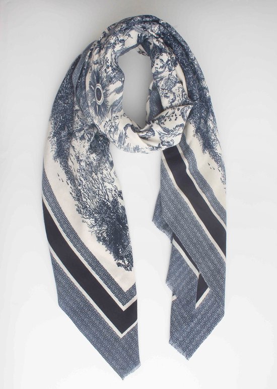 Foulard Zalana - Accessories Junkie Amsterdam - Femme - Foulard en coton - Cosy chic - automne/hiver - épaisseur moyenne - Blauw