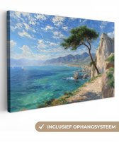 Tableau sur toile 120x80 cm - Décoration murale Rochers - Littoral - Arbre - Montagnes - Décoration murale salon - Décoration chambre - Accessoires chambre - Peintures sur toile