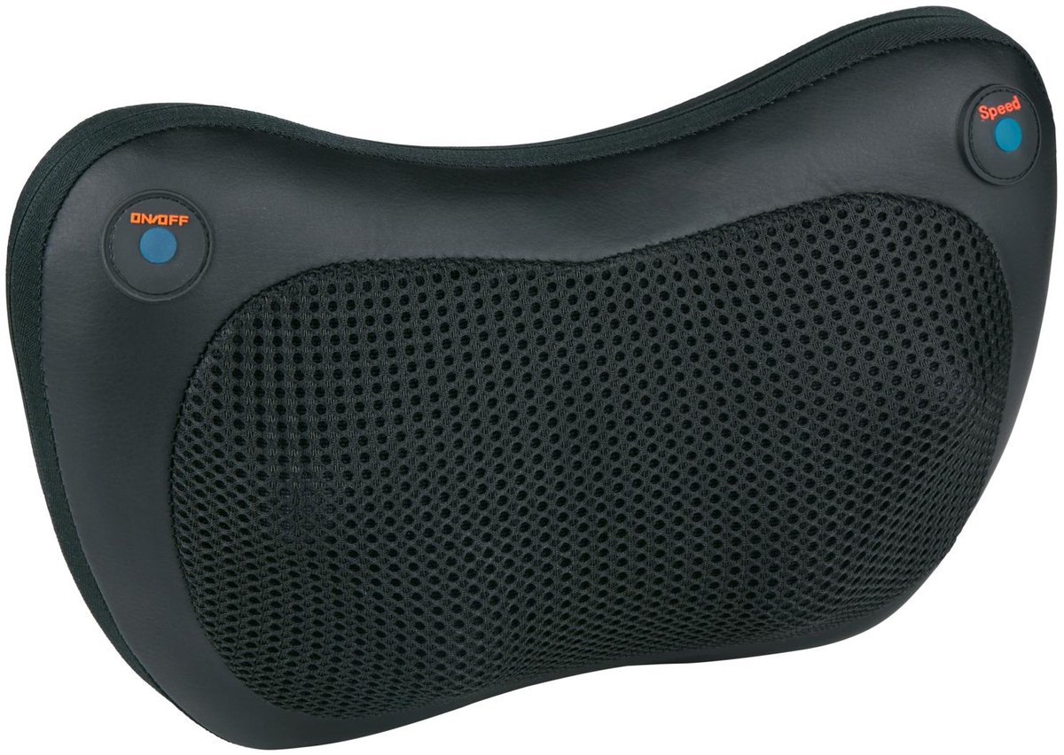 Grundig Massagekussen Shiatsu - Massage Apparaat met Infrarood Warmte - Nekmassage en Rugmassage Kussen met Auto Uitschakeling - Inclusief Netstroom en Autoadapter - Zwart