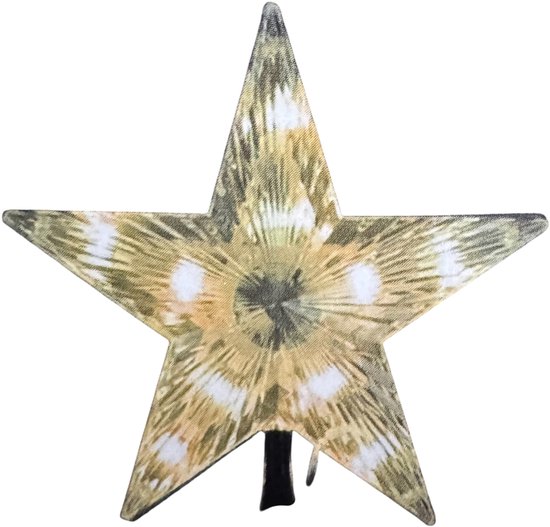 Gouden ster met patroon voor de top van een kerstboom.