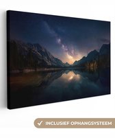 Peinture sur toile 120x80 cm - Décoration murale Lac cristallin - Montagnes - Montagnes - Décoration murale salon - Décoration chambre - Accessoires chambre - Peintures sur toile
