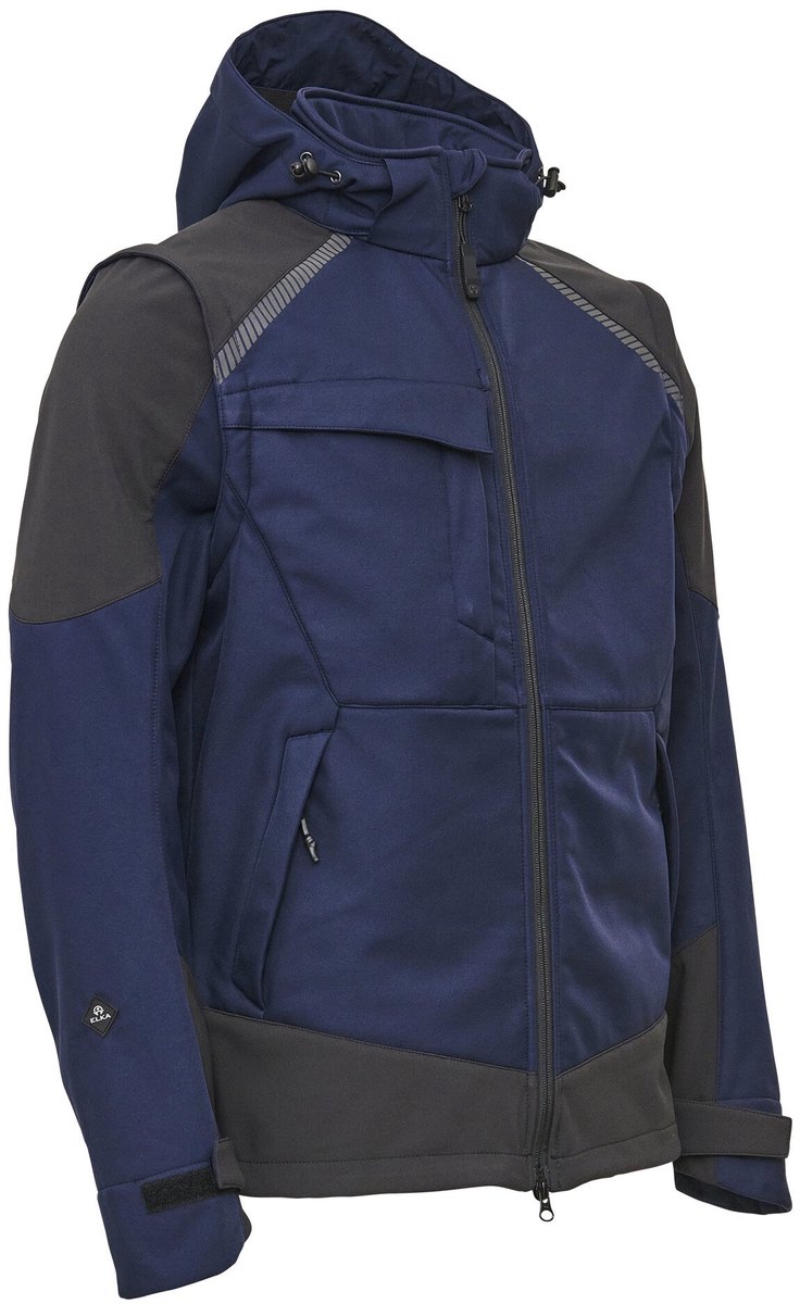 Elka Working Xtreme Softshell Jacket with detachable sleeves 117300 Marineblauw