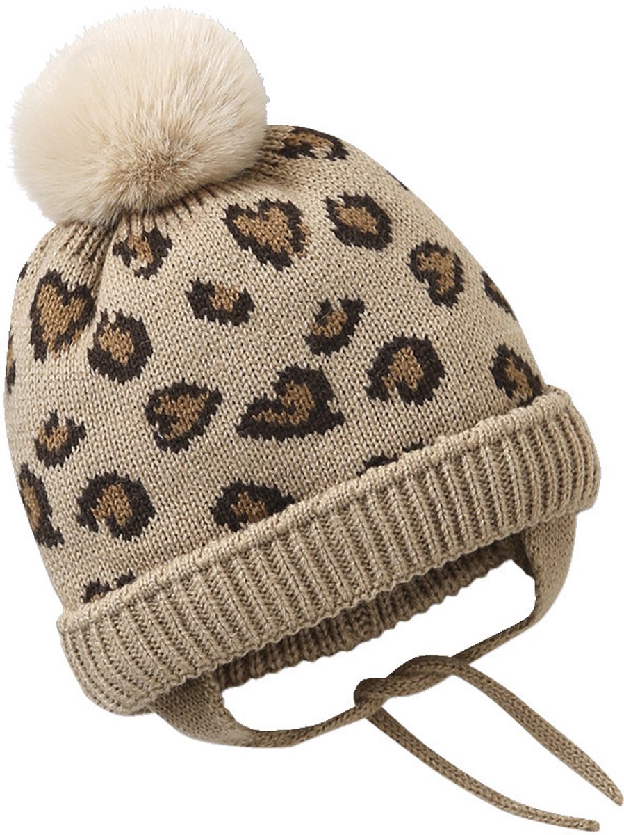Vertbaudet Luipaard set muts, snood en wanten baby