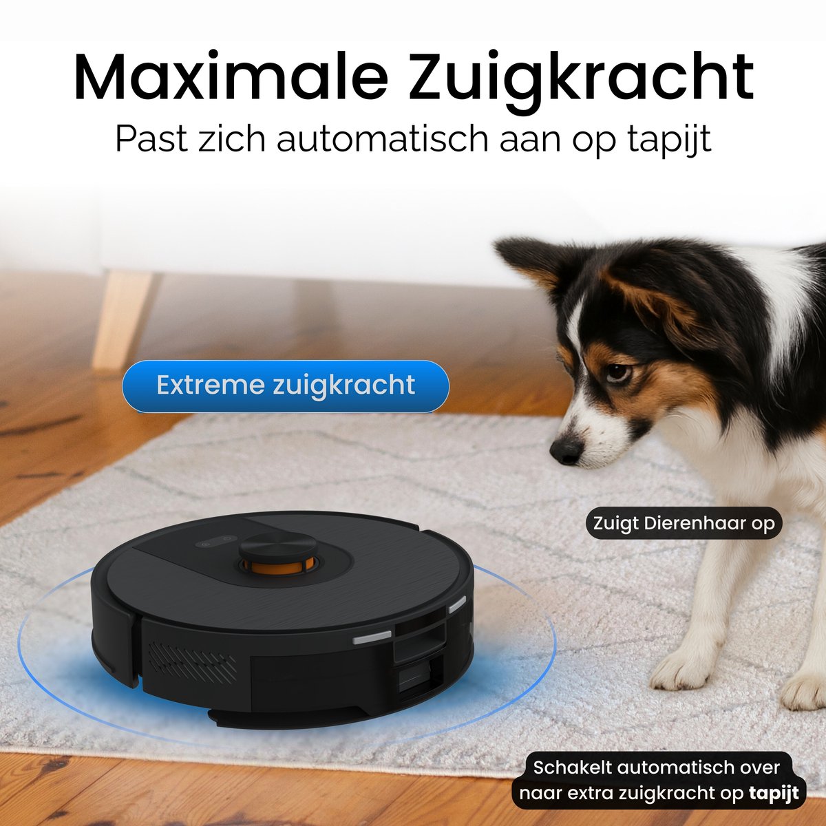 Afbeelding 3 van Chesto T2 Pro 3-in-1 Robotstofzuiger met Dweilfunctie – 5000 Pa - Geschikt voor Dierenharen - LDS navigatie - App-besturing - Inclusief Zelflegend Station