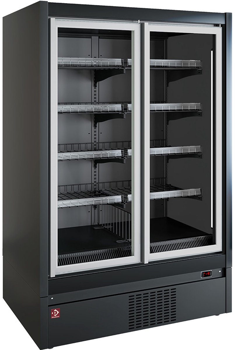 Diamond Wandvriezer - COMO LINE - Zwart - -15°C/-18°C - Statisch + Ventilator - Draaideuren - 1550x898x2040mm