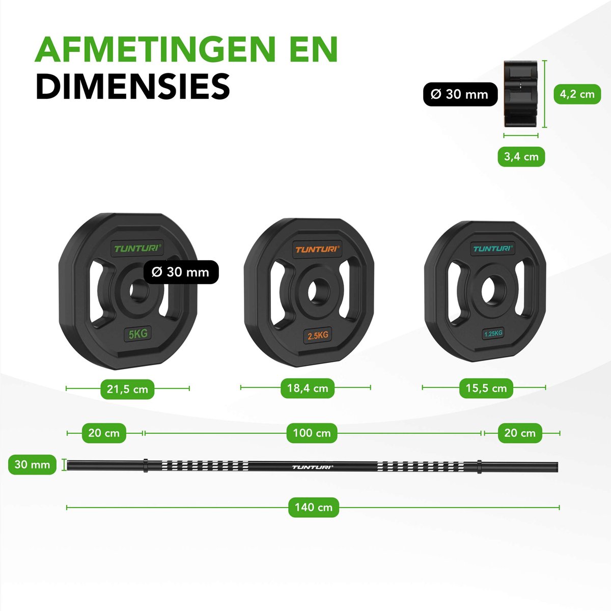 Tunturi Aerobic Pump Gewichtenset 20kg - Halterset van rubber - Incl. halterstang met 6 schijven - Barbell set - Incl. gratis fitnessapp thumbnail 4