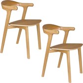 Zuiver Northwood Eetkamerstoelen Armleuning Hout Naturel - Set van 2