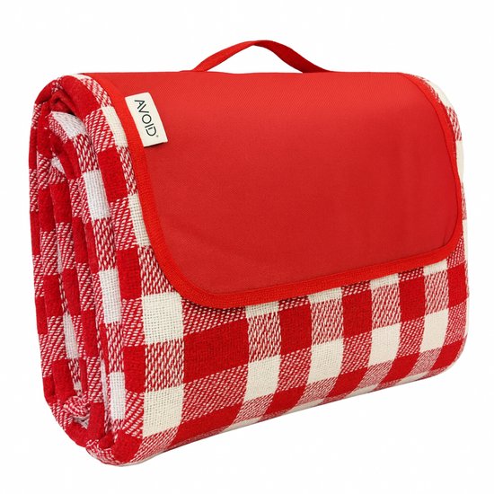 AVOID® Waterdicht Picknickkleed 200 x 200 cm - Groot Vloerkleed voor 6 Personen - Draagbaar Strandkleed met Handvat - Rood