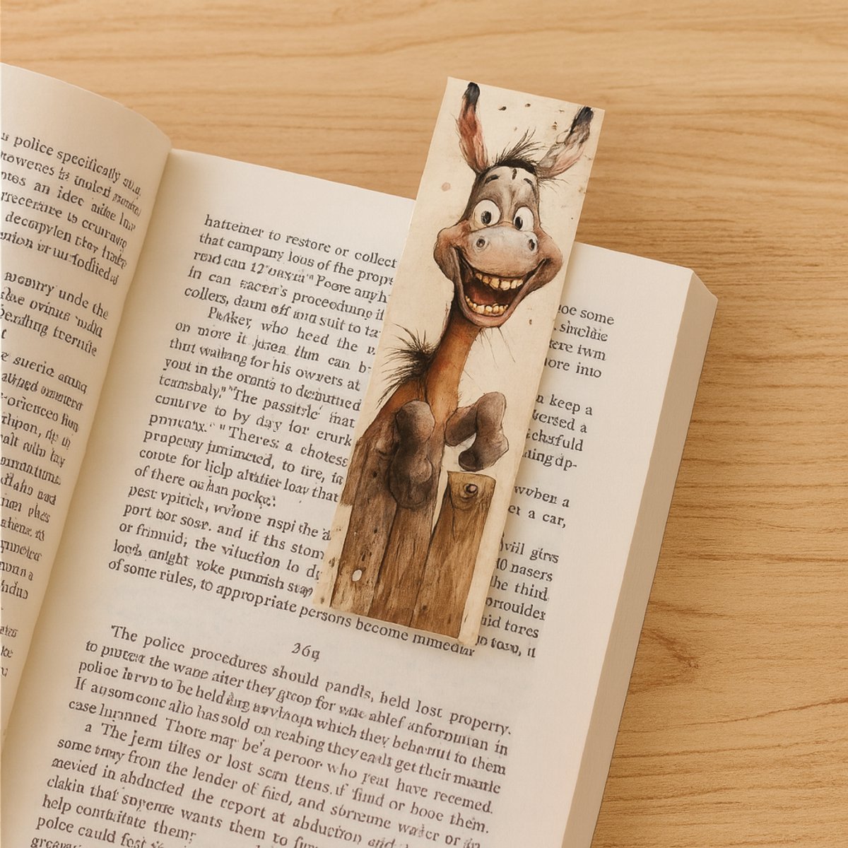 Boekenlegger Ezel - Bladwijzer - 15 x 4 cm - Dubbelzijdig bedrukt - Stevig karton - Voor de lezende ezel liefhebber
