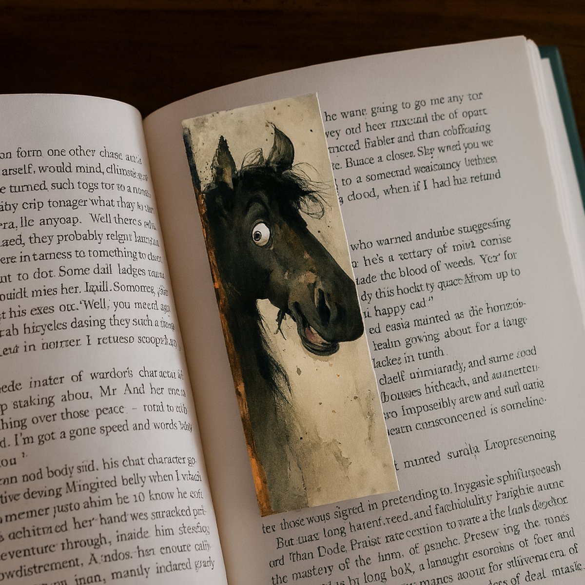 Boekenlegger Paard - Bladwijzer - 15 x 4 cm - Dubbelzijdig bedrukt - Stevig karton - Voor de lezende paardenliefhebbersc