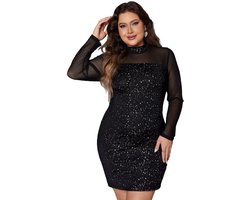 Fashion glitter jurk plus size - Gala en feest - Lange mouwen - Grotere maten