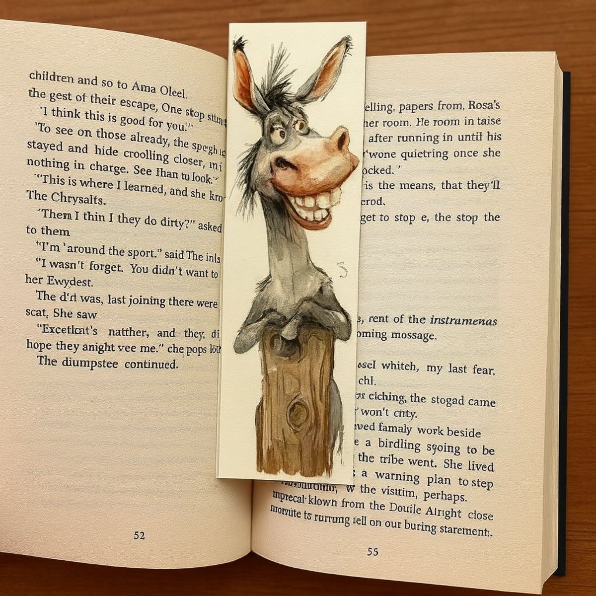 Boekenlegger Ezel - Bladwijzer - 15 x 4 cm - Dubbelzijdig bedrukt - Stevig karton - Voor de lezende ezel liefhebber