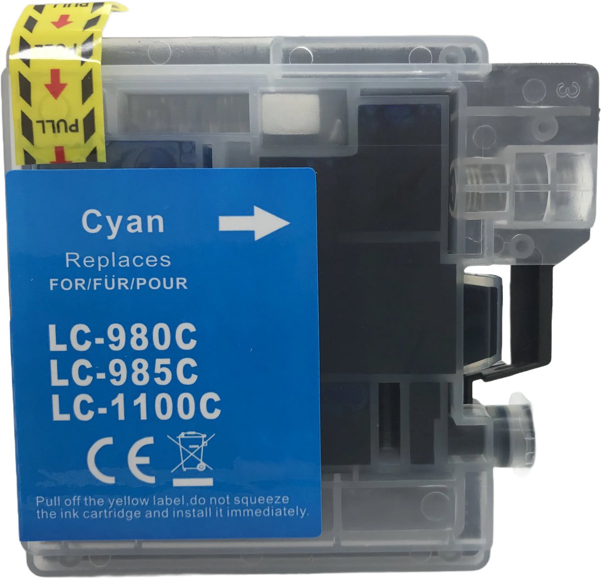 Inktcartridge 1x Cyaan Geschikt voor Brother LC1100/LC980/LC985 Geschikt voor Brother DCP-185 C - DCP-385 C - DCP-395 CN - DCP535 CN - DCP585 CW - DCP-6690 CW - DCP-J615