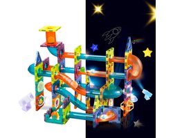 Pumpify Magnetic Tiles Knikkerbaan – Magna Tiles – Magnetisch Speelgoed – Knikkerbaan – Montessori Speelgoed – Magnetische Tegels – Educatief & Constructie – Marble – Bouwstenen – Bouwblokken – Rush – Speelgoed – 4 Jaar – 5 Jaar – 6 Jaar – 7 Jaar