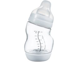 Difrax Babyfles Breed Glas - 200 ml - Wit - 1 - S-fles - Anti Koliek