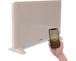 VONROC Luxe elektrische kachel - Convectorkachel met glazen paneel – 1000W/2000W- Verwarmt ruimtes…