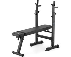 Gymtek® Halterbank met Haltersteun - Fitnessbank - Trainingsbank - Fitness Bank - Workout Bench - Inklapbaar - Verstelbar - tot 200 kg