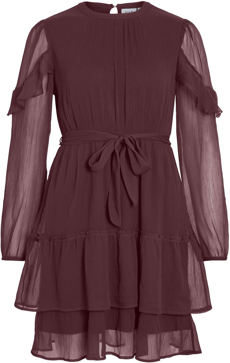 VILA - VIELLY L/S FLOUNCE DRESS - NOOS - Dames - Mini jurken