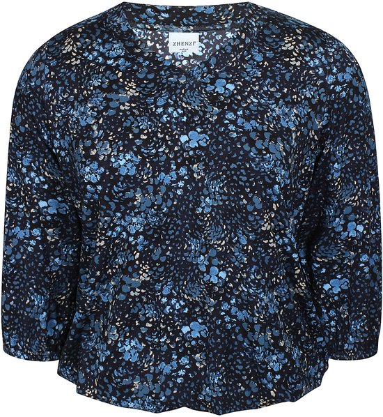 Zhenzi Zh-Sylva 1017 - Chemisier 3/4 Bleu véritable taille XL=54/56