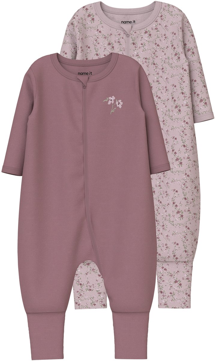 NAME IT - NBFNIGHTSUIT 2P ZIP FF VIOLETFLOWER NOOS - Baby - Pyjamas