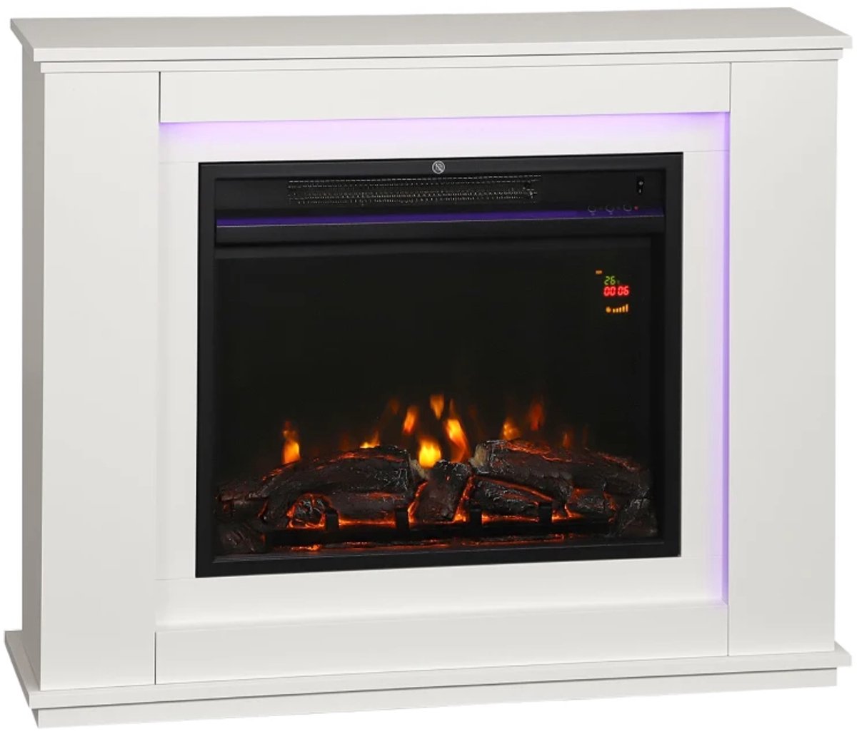Sfeerhaard Elektrisch - Haard met Verwarming - Realistisch LED-vlameffect - 1000 /2000 W - met 12 Kleuren, 5 Helderheidsniveaus - met Afstandsbediening en Timer - Openhaard - Kachel Vrijstaand