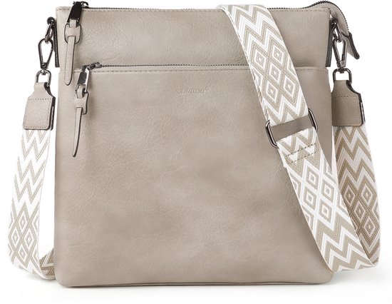 Sacs d' épaule de taille moyenne pour femmes TAN.TOMI - Sac à bandoulière - Sacs bandoulières pour femmes avec bandoulière large réglable et amovible - Grijs