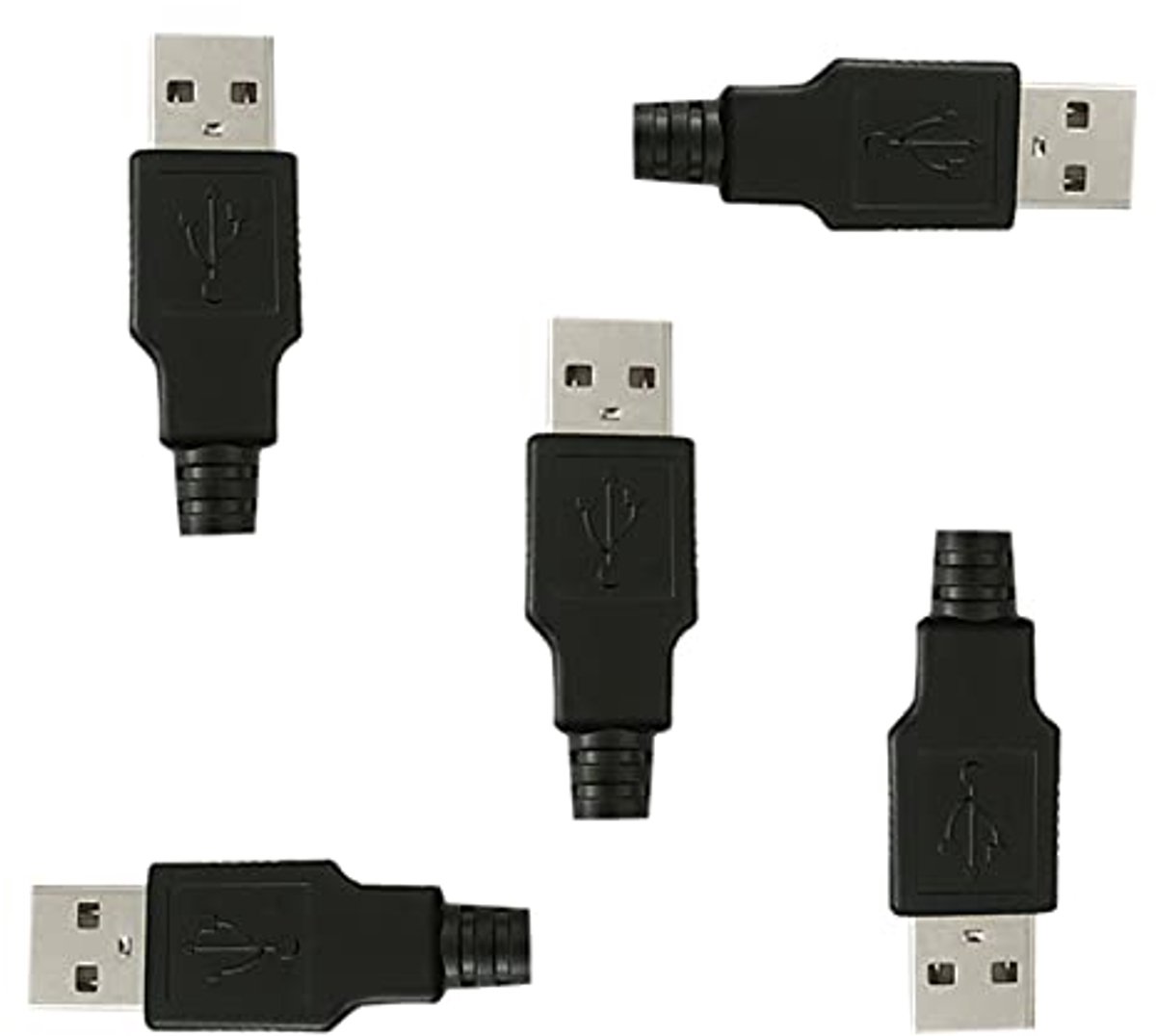 USB Type A 4 Pin Mannelijke Jack Connector Adapter - 5 Stuks voor DIY Projecten