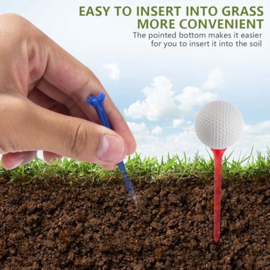 12 stuks - Plastic golftees - Plastic Tees - 83 mm tee - kunststof tee - Afslaan ballen - Plastic golftees - Golftees — afbeelding 4