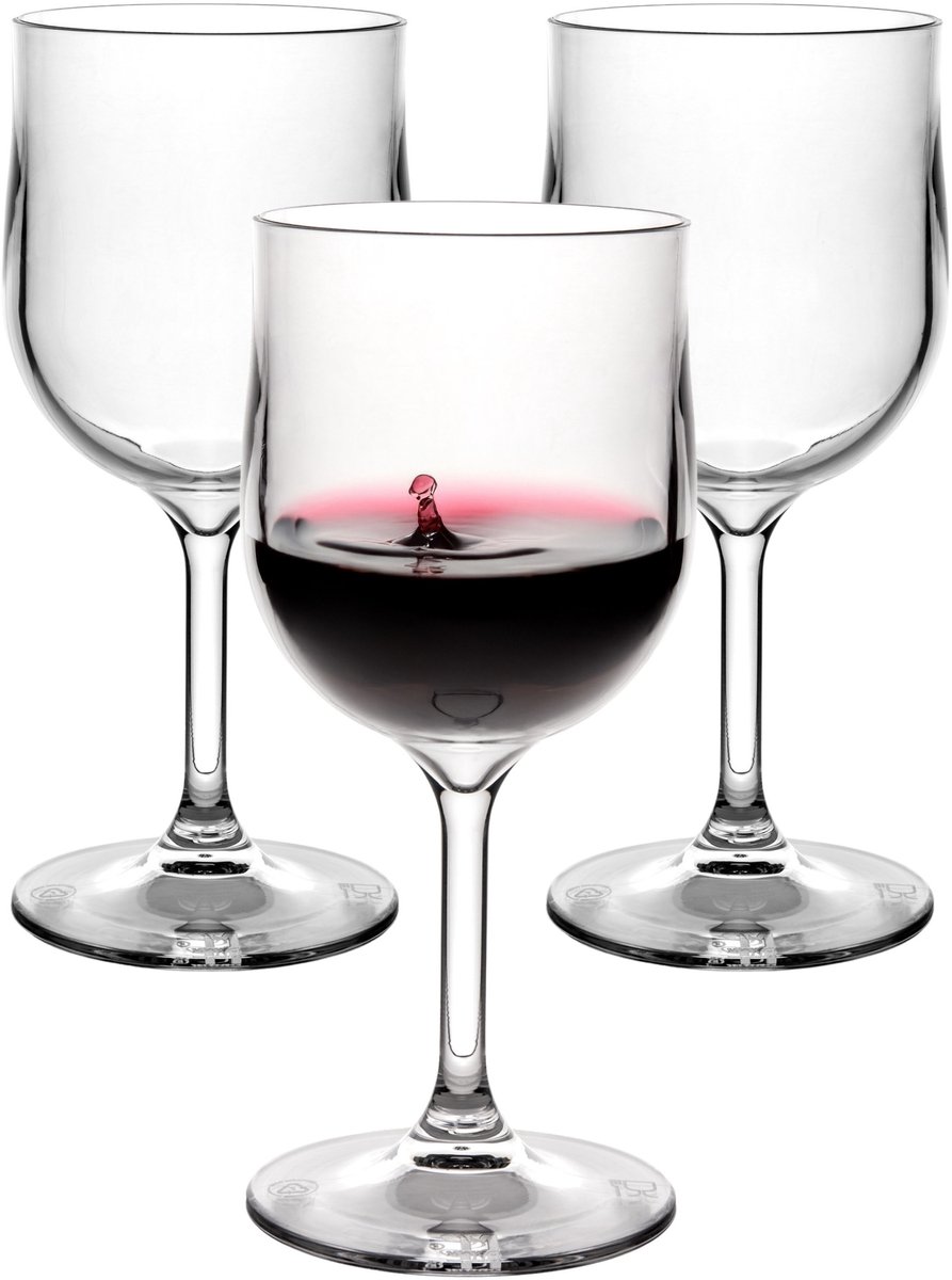 MPDrink Wijnglas Tulp - 4x - SAN kunststof - 30 cl - onbreekbaar - herbruikbaar - wijnglazen