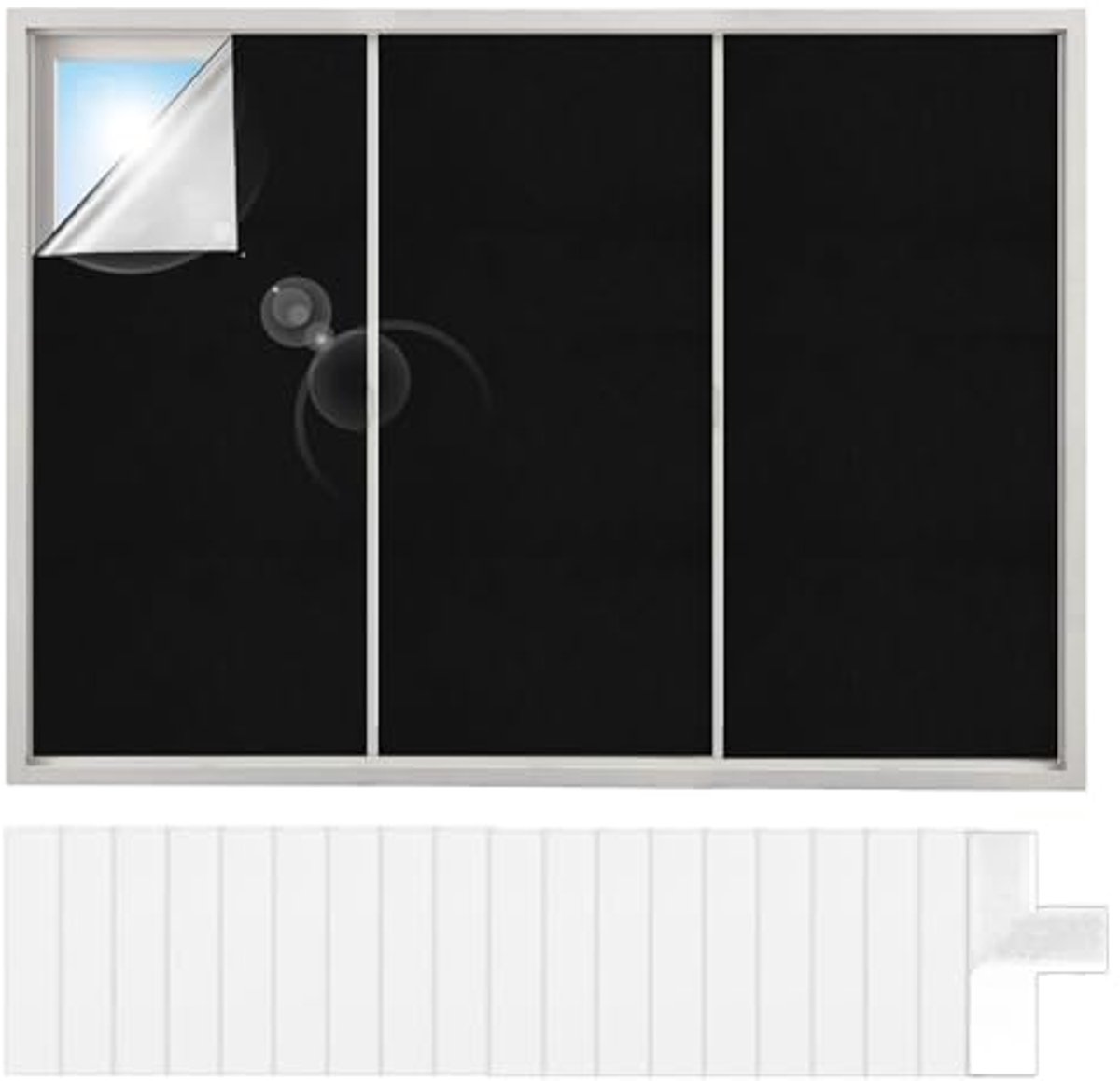 Verduistering voor Slaapkamer - Raamverduistering 2m x 1.5m zonder Boren, Thermische Folie