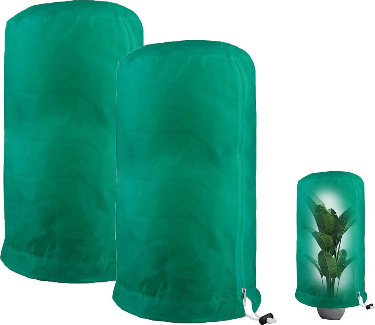 Plantenhoes Tegen Vorst - 2 Stuk - Plantenhoes - Vliesdoek Tegen Vorst - Beschermhoes Winter Boom/Plant - 80x100cm - Anti-Vorst Beschermhoes Planten - Winterhoes - Duurzaam - Ritssluiting - Uv-Doorlatend