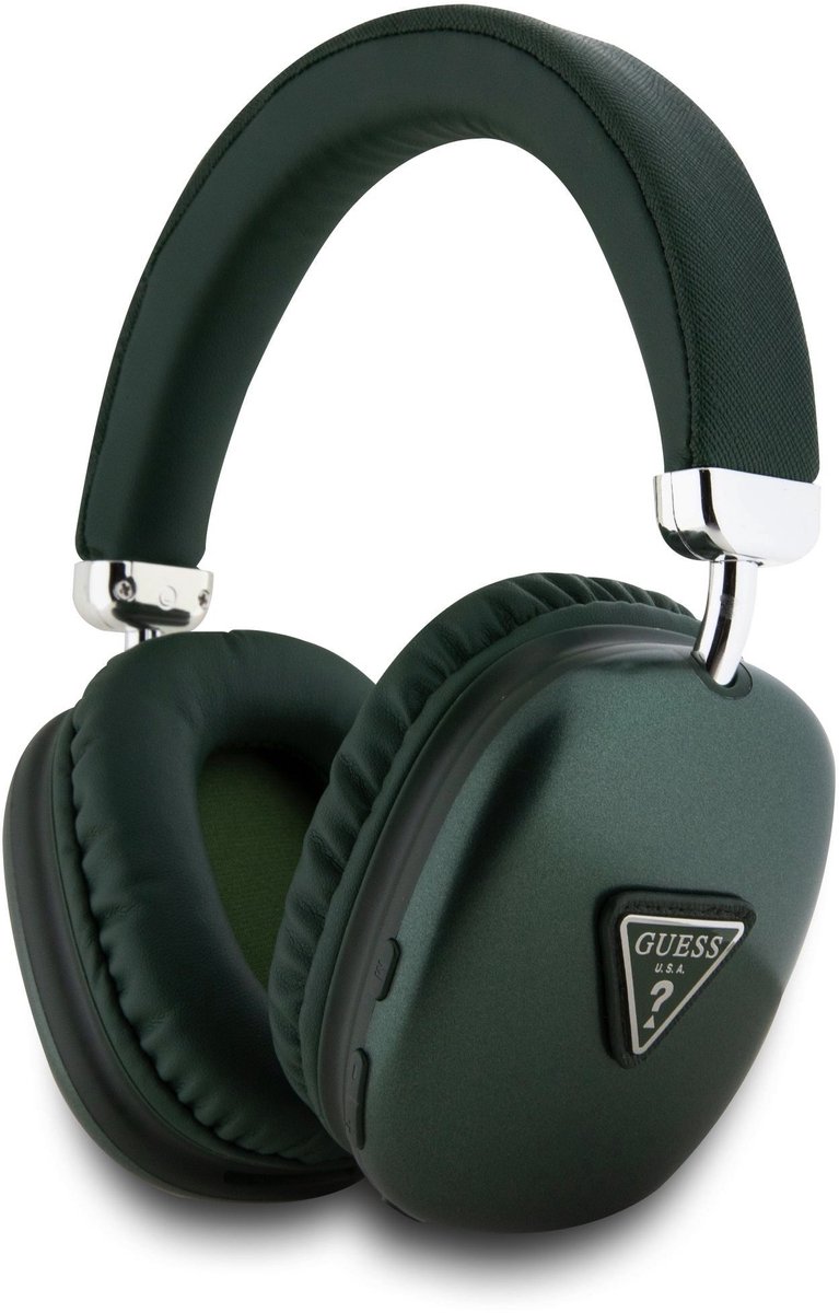 Guess Bluetooth Stereo Koptelefoon - Saffiano Triangle Logo - Kaki Groen