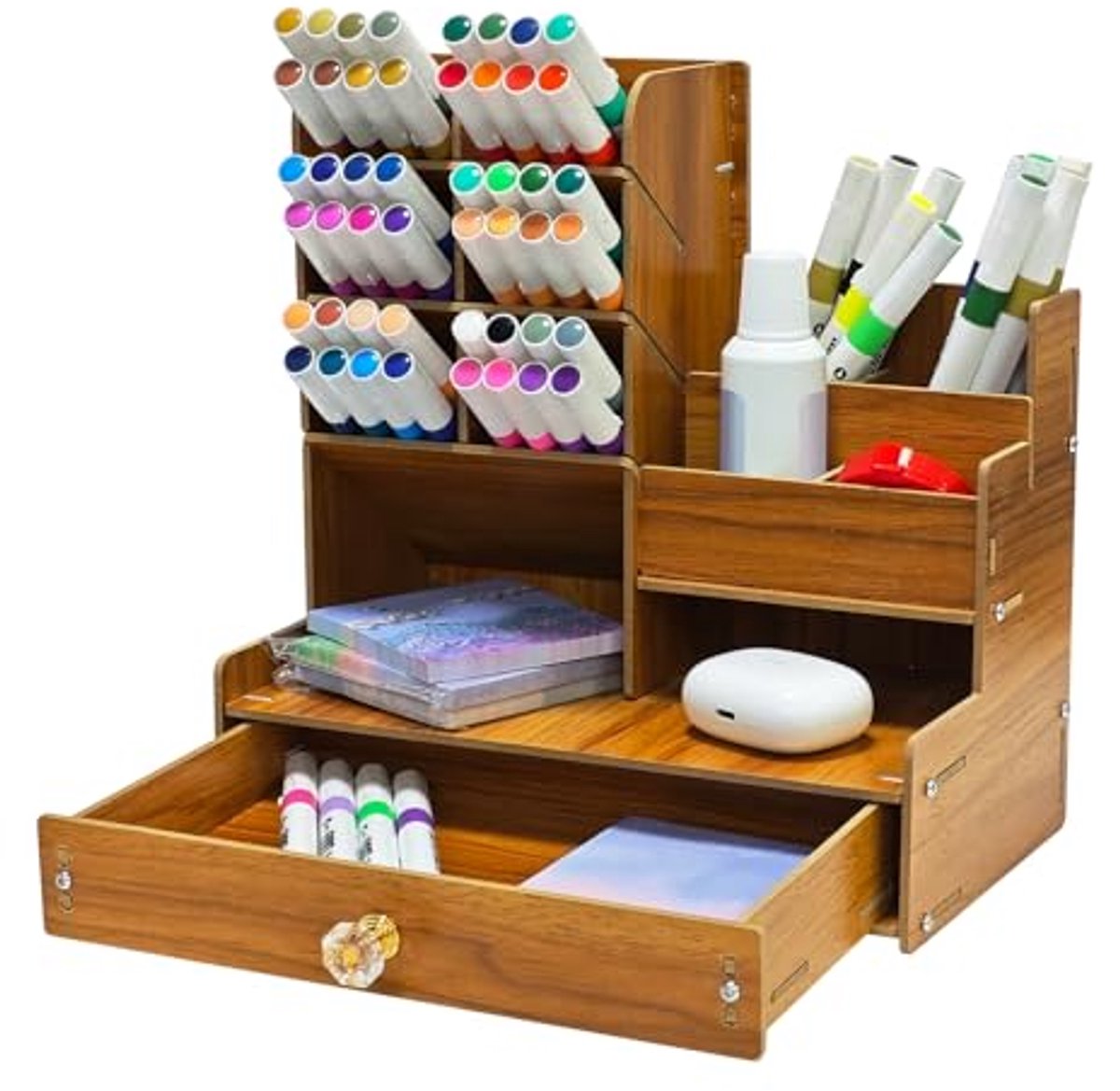 Houten Bureau Organizer DIY Desktop - Kersenhout kleur