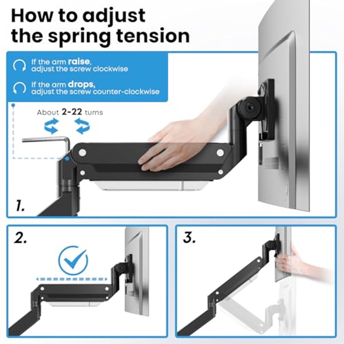 Zware Aluminium Monitorarm - Verstelbare Bureausteun voor 17" tot 49" Monitoren