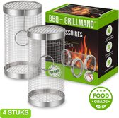 Grilltopper - BBQ Grillkorf - BBQ Accesoires - Barbecue Grill - Grill Rooster - Barbeque Grillrooster (4 stuks)
