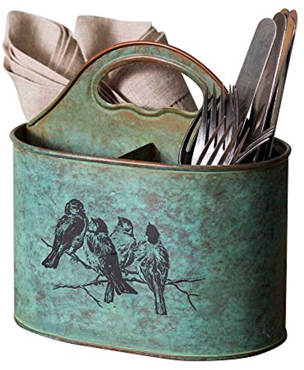 Metalen Keuken Caddy met Verdeelde Secties en Print