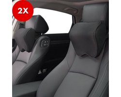 Ultiluxe® Auto nekkussens 2 stuks - Zwart - Autokussen - Zacht nekkussen - Afneembare hoes - 100% traagschuim - Hoofdsteun - Autohoofdsteun - Wasbaar - Hoofdkussen tijdens autorijden - Verstelbaar - Verlicht nekpijn en schouderdruk