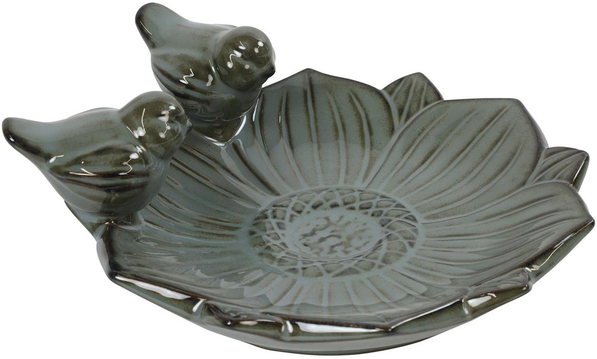 Vogelbad Fleuri blauw 27x26x10cm