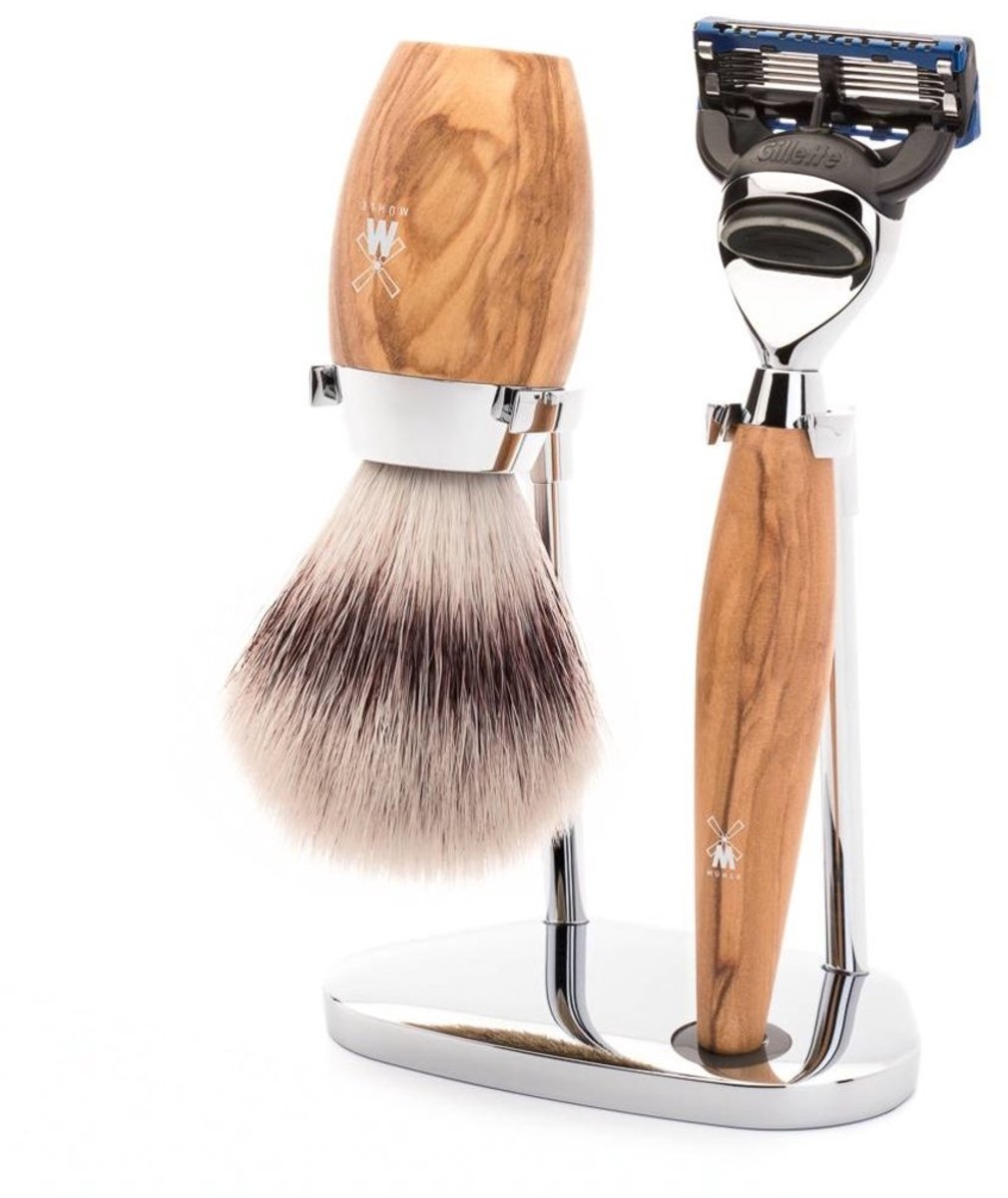 MÜHLE -Scheerset 3-delig -Kosmo -Olijfhout -Fusion