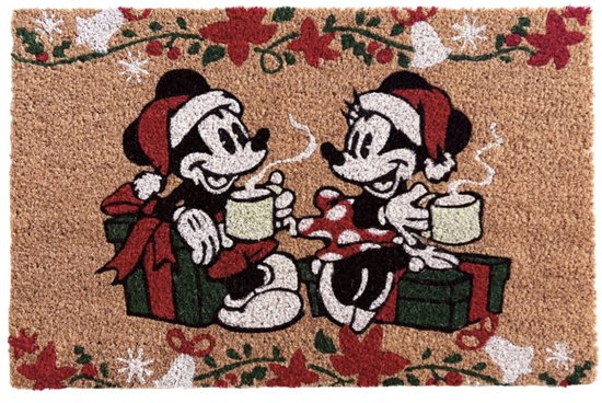 Disney - Deurmat PVC/Cocos Mickey&Minnie mokken 60 cm