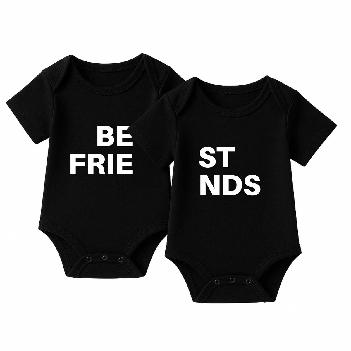 Romper Best Friends - zwart - korte mouw