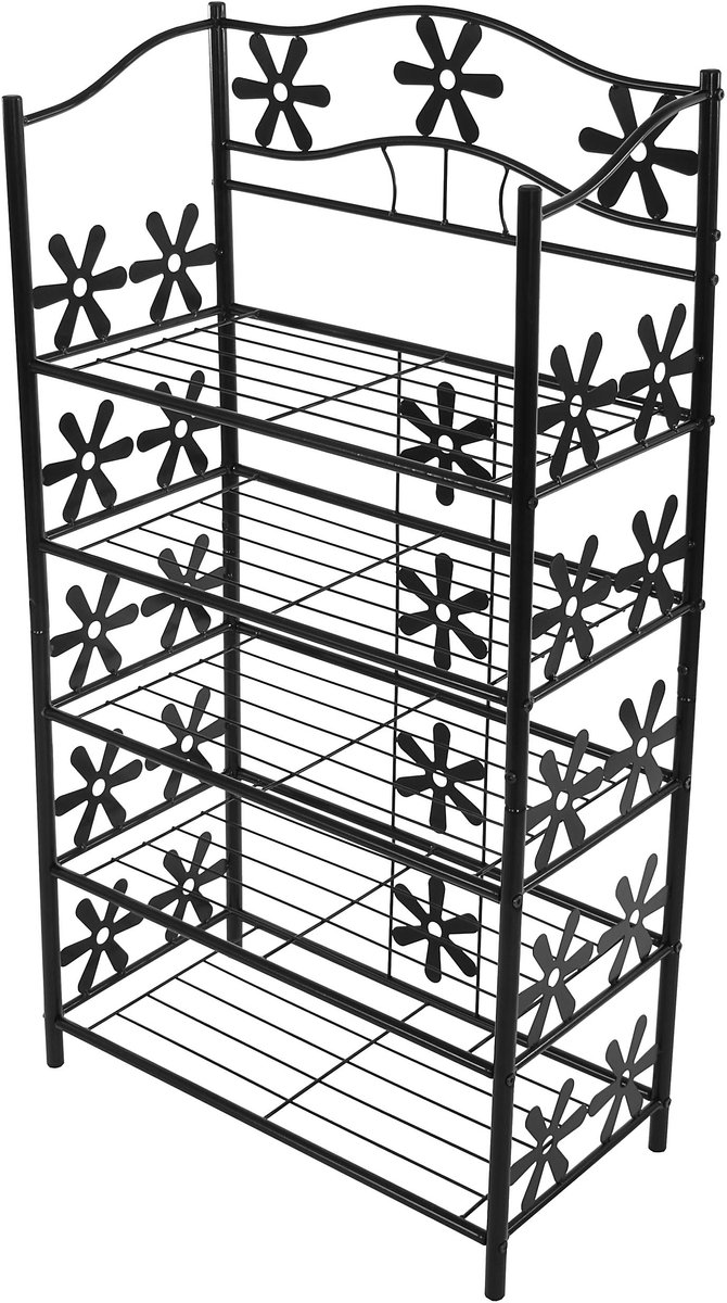 Metalen boekenrek Schoenenrek Staander Genf ~ 5 planken, hoogte 112 cm