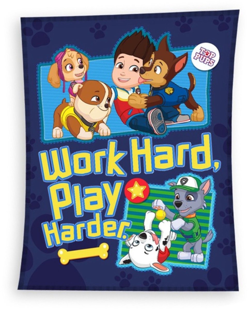 PAW Patrol fleeceplaid Top Pups - 100 x 140 cm - Polyester Blauw