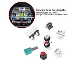 6J1 Tube Amplifiers Board Vacuum Electron Tube, AC12V 0.8A Tube Pre-Amp, with Eight 470UF Capacitor Filter, Preamplifier Musical Fidelity DIY Kit