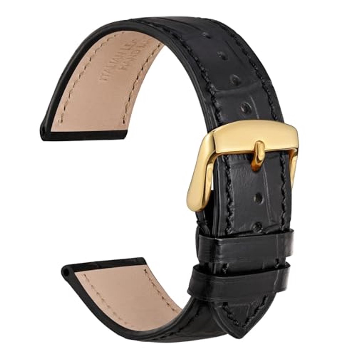 Alligator Reliëf Rundlederen Horlogeband met Roestvrijstalen Gesp - Vervangende Bandjes 18 mm tot 22 mm