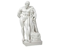 Statue Hercules Farnese - Ornement de jardin Classique Wit cassé, 28 x 38 x 76 cm