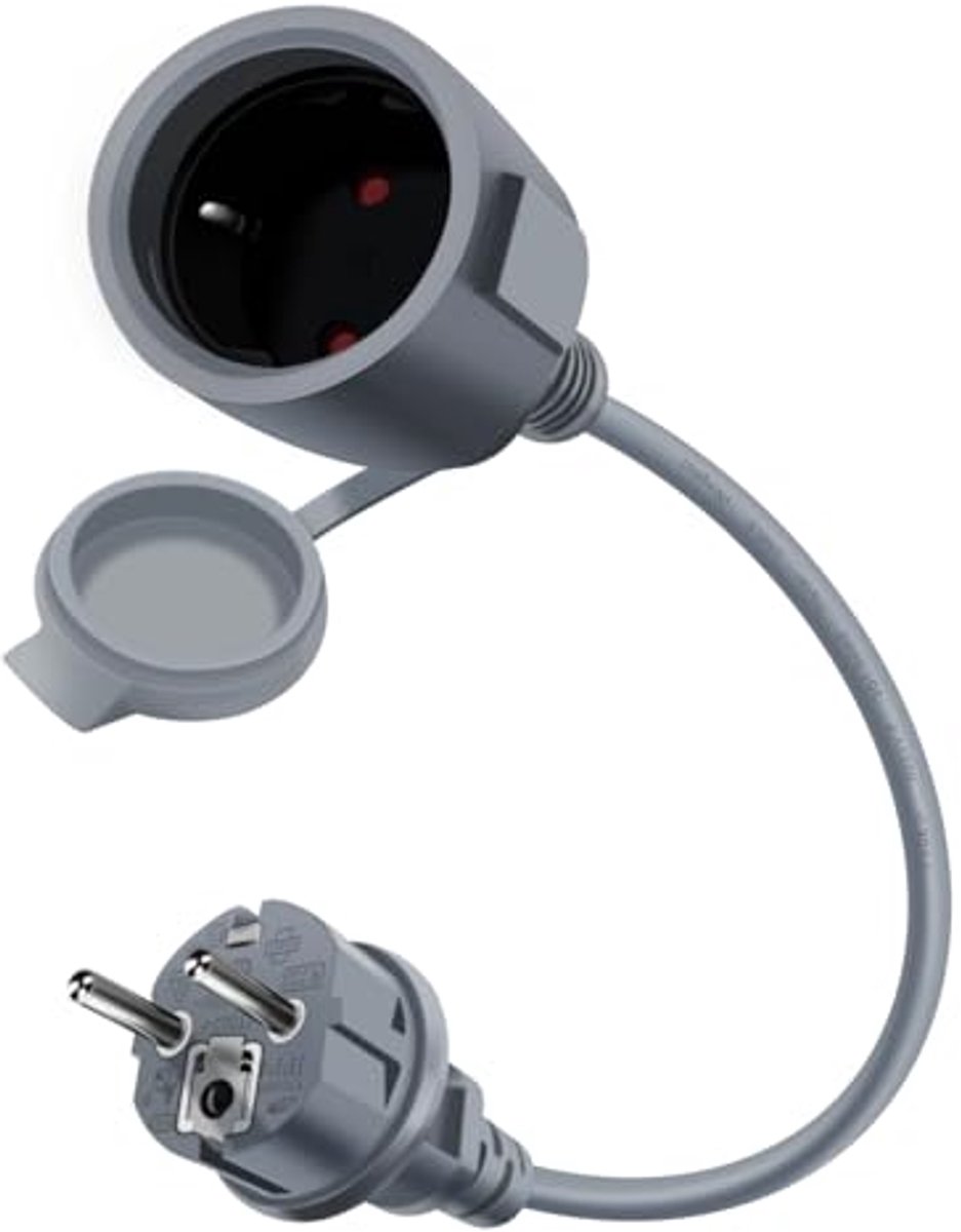 Korte Schuko Uitbreidingskabel 16A/250V - IP44 Geschikt voor Binnen en Buiten